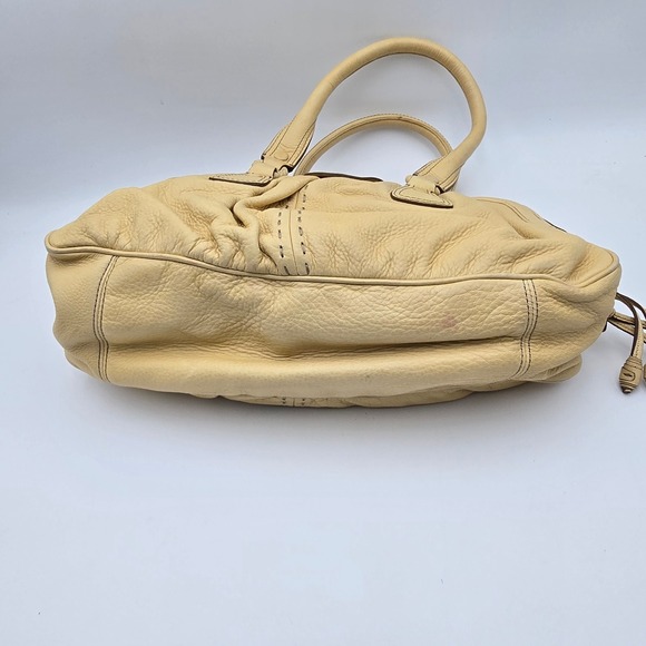 Cole Haan Leather Satchel Handbag Cream Neutral Top Handle Bag Women - Picture 8 of 14